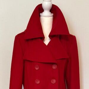 New York & Company Red Wool Peacoat